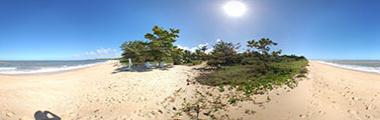 Imagens 360 graus da Praia de Santo Andre, Bahia.