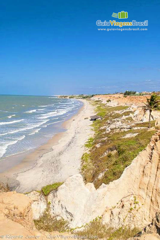 Imagem da encantadora praia, belezas exuberantes do Ceará.